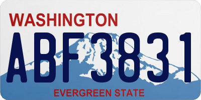 WA license plate ABF3831