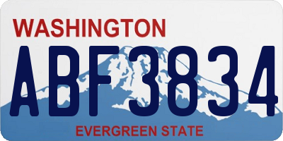 WA license plate ABF3834