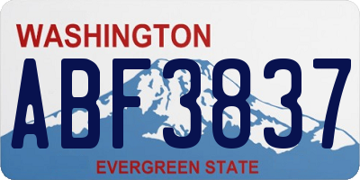 WA license plate ABF3837