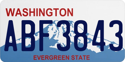 WA license plate ABF3843