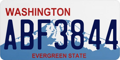 WA license plate ABF3844