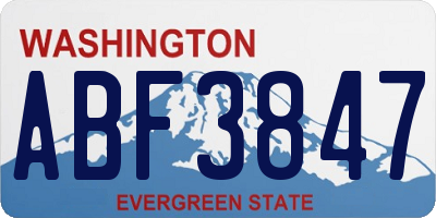 WA license plate ABF3847