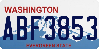 WA license plate ABF3853
