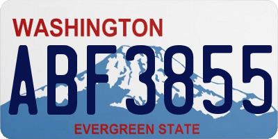 WA license plate ABF3855