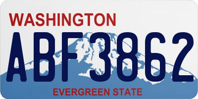 WA license plate ABF3862
