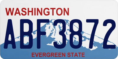 WA license plate ABF3872