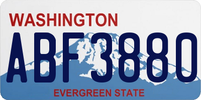 WA license plate ABF3880