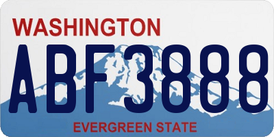WA license plate ABF3888