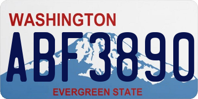 WA license plate ABF3890