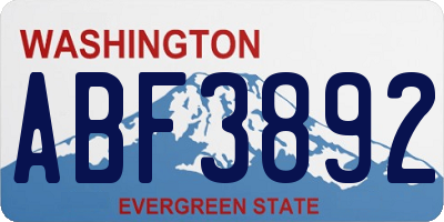 WA license plate ABF3892