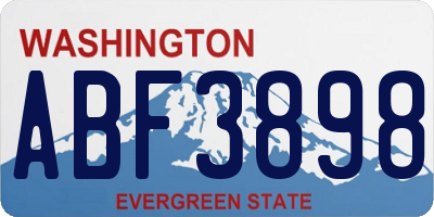 WA license plate ABF3898