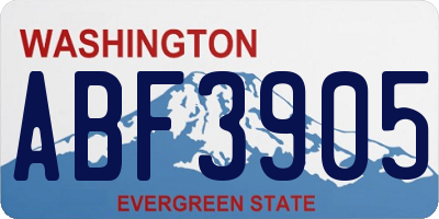 WA license plate ABF3905