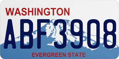 WA license plate ABF3908