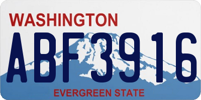 WA license plate ABF3916
