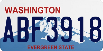 WA license plate ABF3918