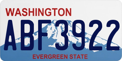 WA license plate ABF3922