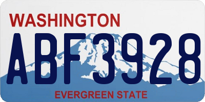 WA license plate ABF3928