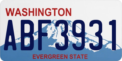 WA license plate ABF3931