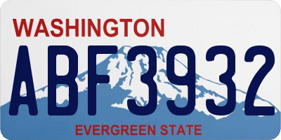 WA license plate ABF3932