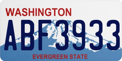 WA license plate ABF3933