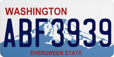 WA license plate ABF3939