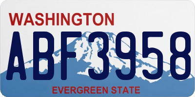 WA license plate ABF3958