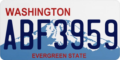 WA license plate ABF3959