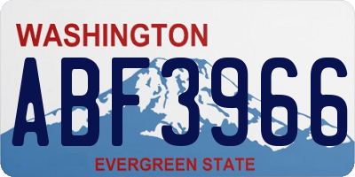 WA license plate ABF3966