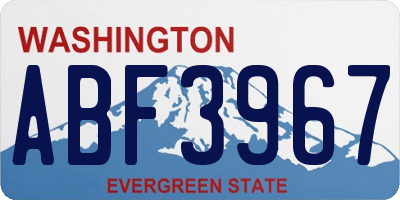 WA license plate ABF3967