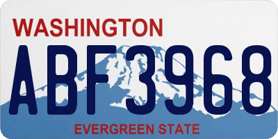 WA license plate ABF3968