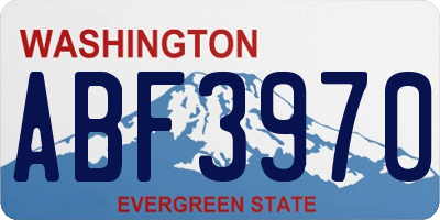 WA license plate ABF3970