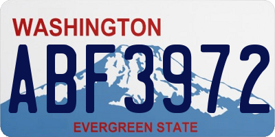 WA license plate ABF3972