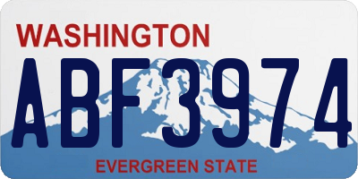 WA license plate ABF3974