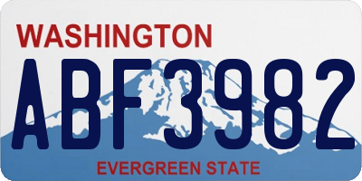 WA license plate ABF3982