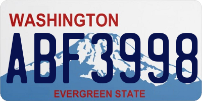 WA license plate ABF3998