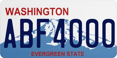 WA license plate ABF4000