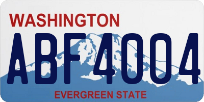 WA license plate ABF4004