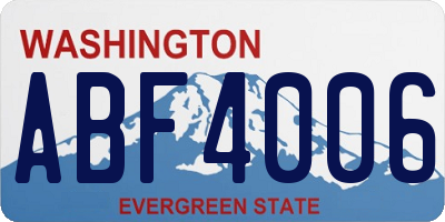 WA license plate ABF4006