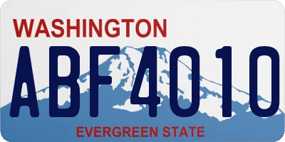 WA license plate ABF4010