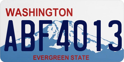 WA license plate ABF4013