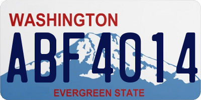 WA license plate ABF4014