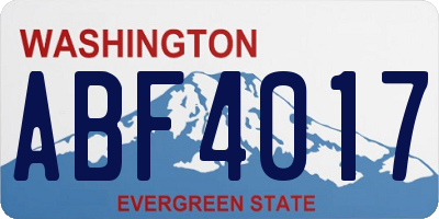 WA license plate ABF4017