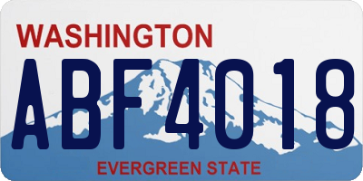 WA license plate ABF4018