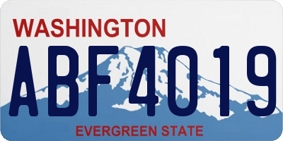 WA license plate ABF4019