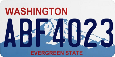 WA license plate ABF4023