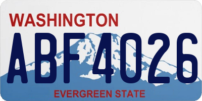 WA license plate ABF4026