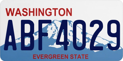 WA license plate ABF4029