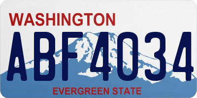 WA license plate ABF4034