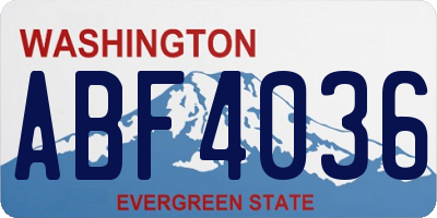 WA license plate ABF4036