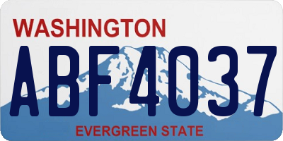 WA license plate ABF4037